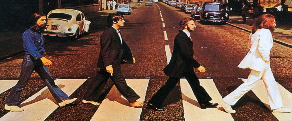 The Beatles crossing Abbey Road
