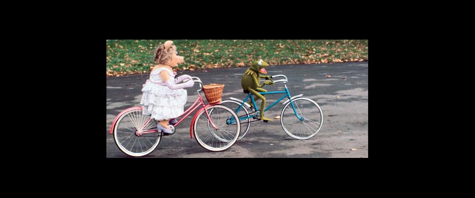 Muppets riding bicycles