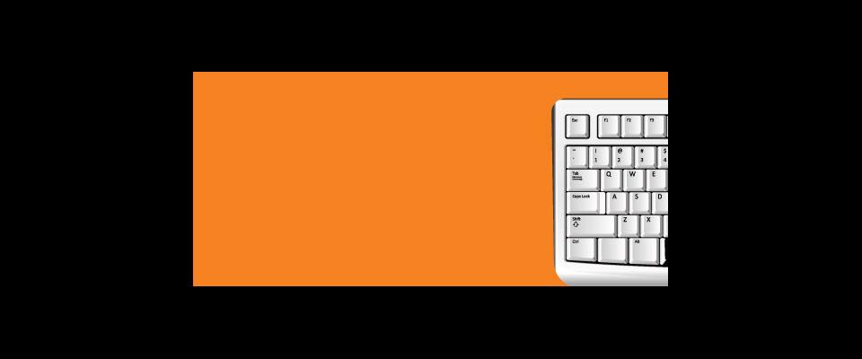 image of a keyboard over an orange background