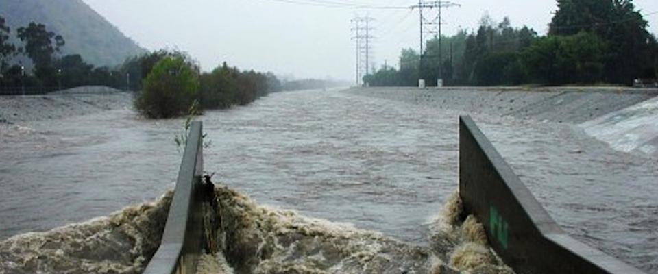 Flooded LA river