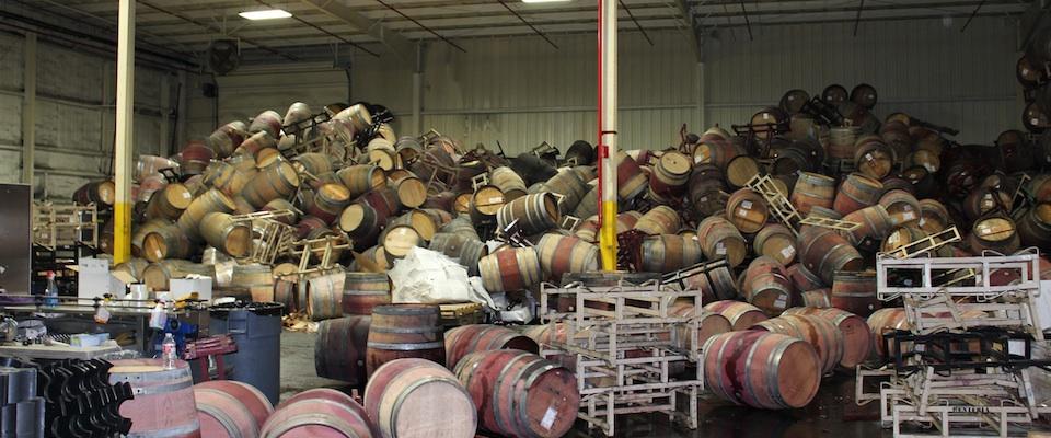 Damage at winery from earthquake