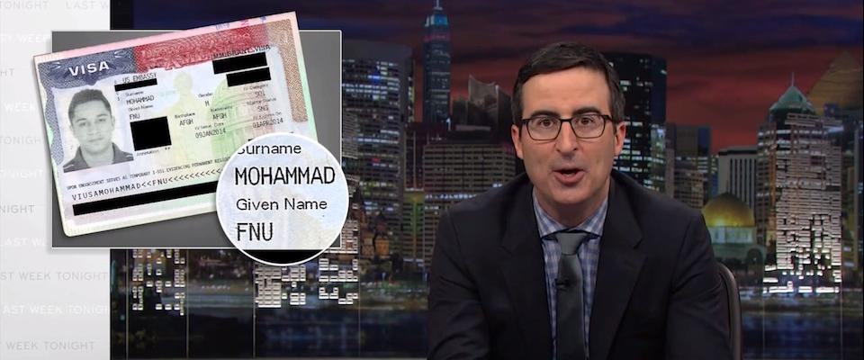 John Oliver talking about Mohammad
