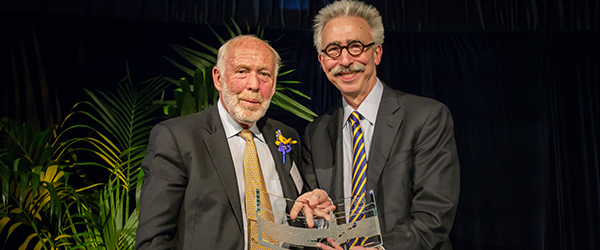 Alumnus of the Year Jim Simons and Chancellor Dirks