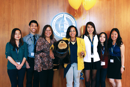 Hewlett, State Controller Yee, and students at FLEJCON.