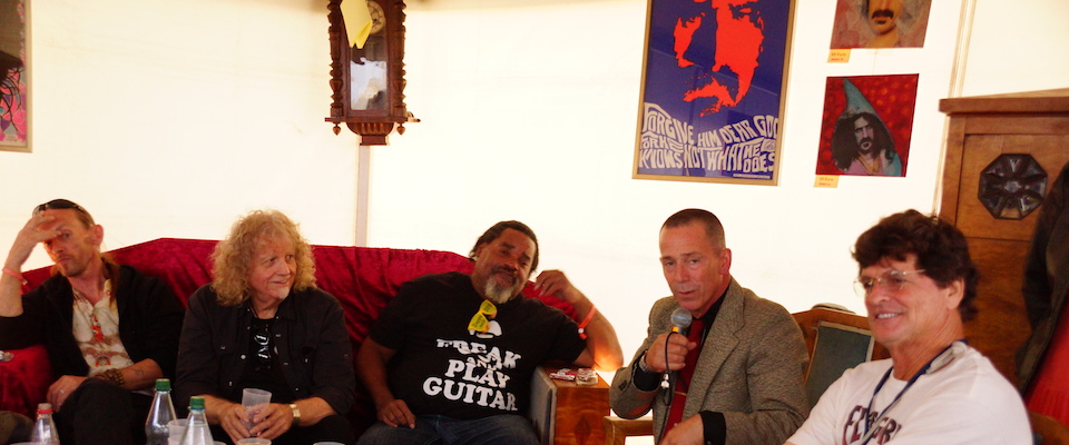 Jim Cohen sitting with fellow Frank Zappa fans