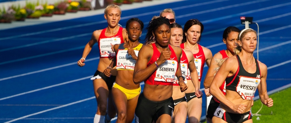 Caster Semenya and other women in a track race