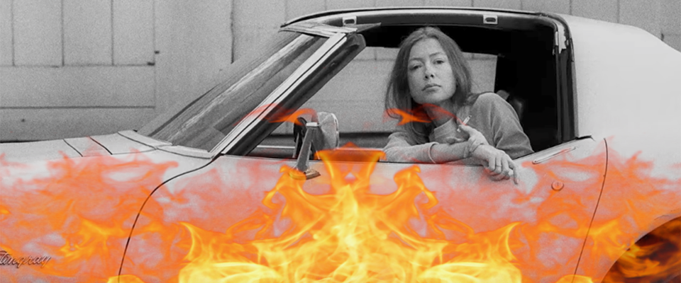 Joan Didion in Flames illustration
