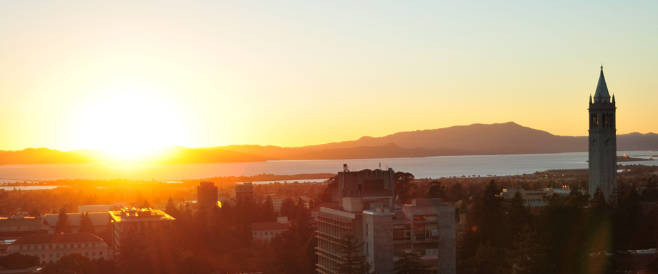 campus skyline at sunset