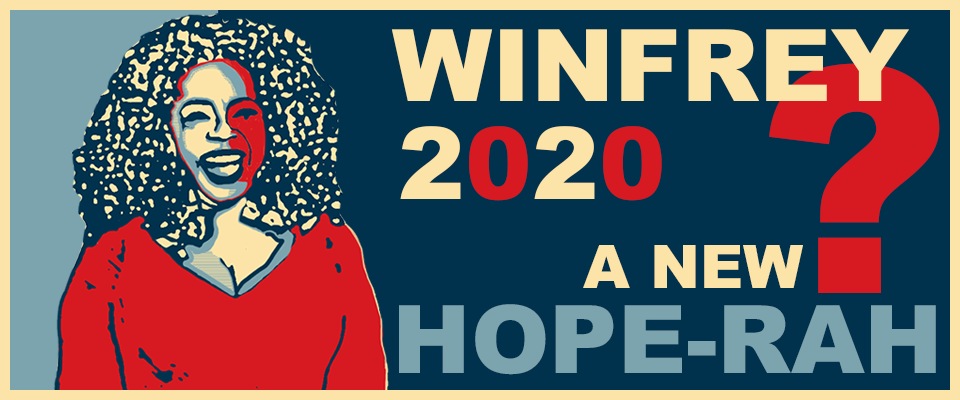 Political cartoon poster of Oprah Winfrey