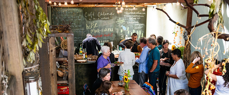Cafe Ohlone full of patrons