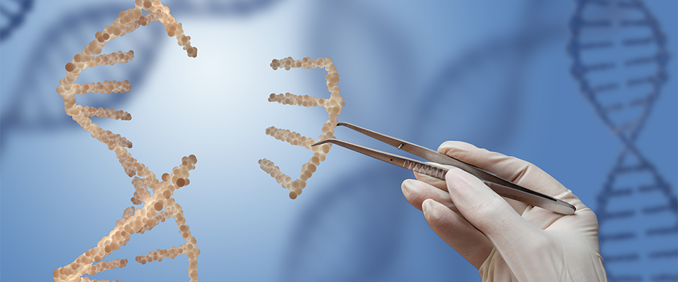 Caricature of CRISPR gene editing