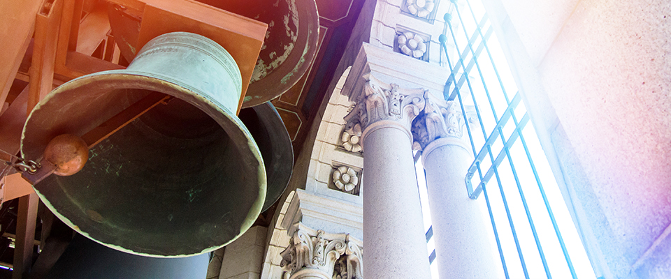 Close-up of campanile bells