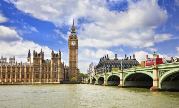 London Parliament and Big Ben with bridge