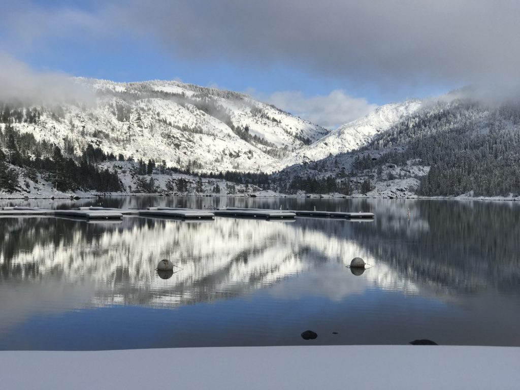 Pinecrest Lake in the winter