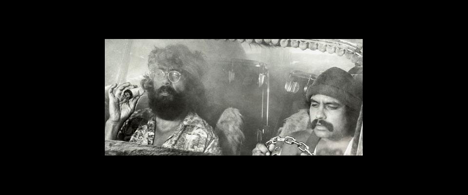 black and white image of Cheech and Chong