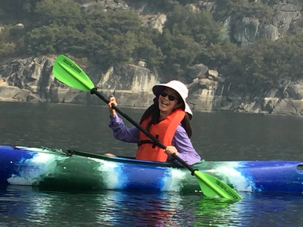 woman on kayak
