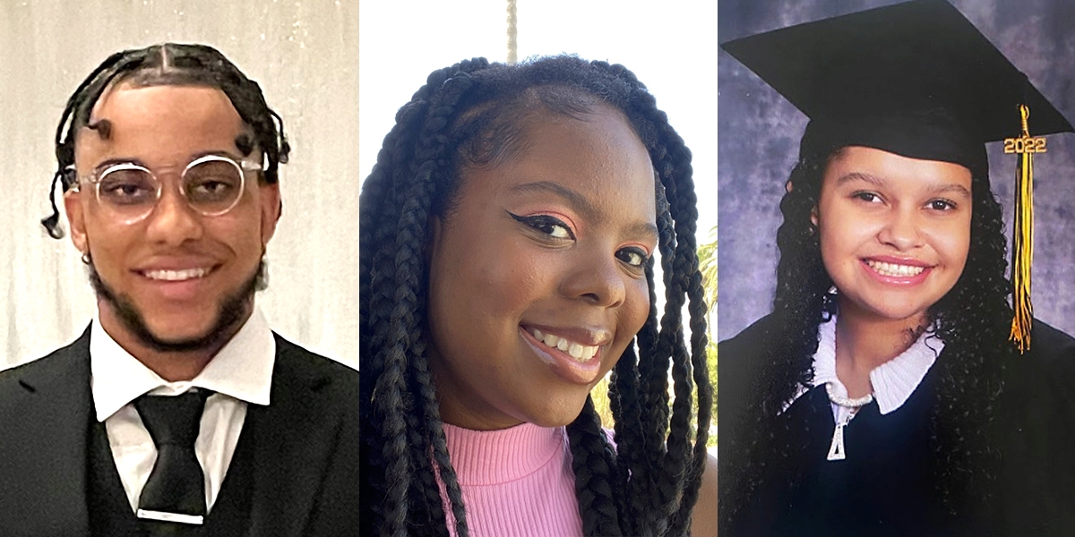 2022–2023 African American Initiative Scholars (L to R): Kristian Prevost, Moorea Alanna, Cornelia Julia Scott