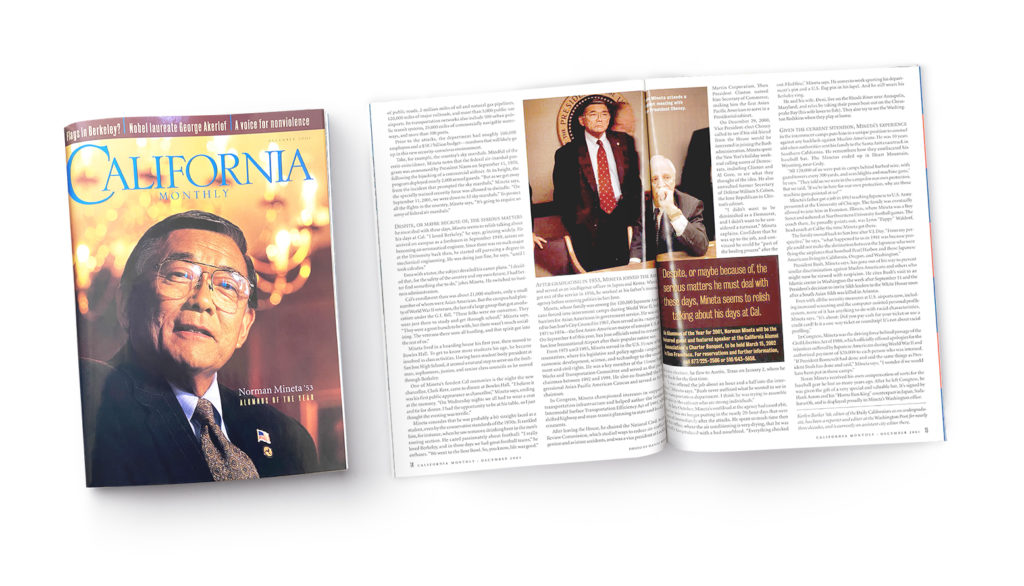 Norman Mineta ’53, Alumnus of the Year, featured in California Magazine, December 2001