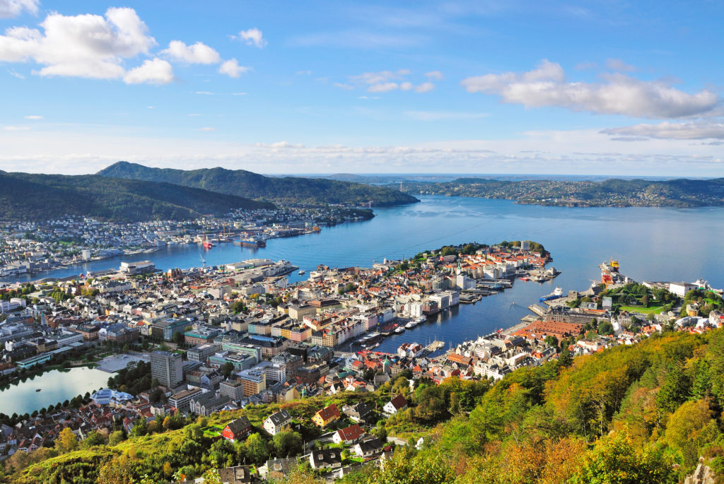 View of Bergen city from Mount Floyen