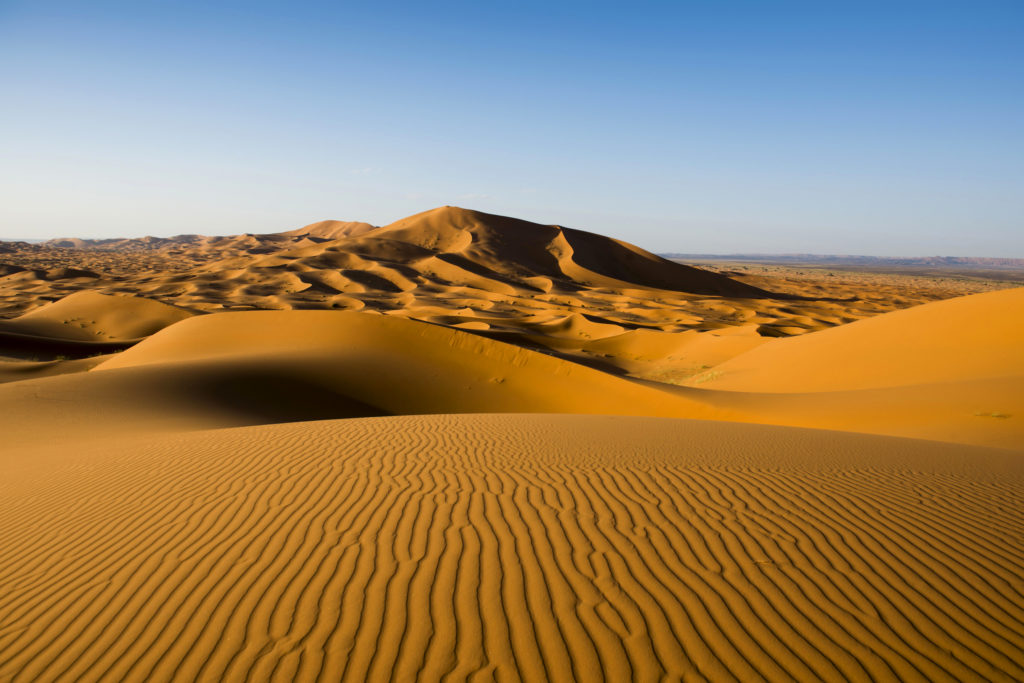 Sand dunes at Merzouga,
