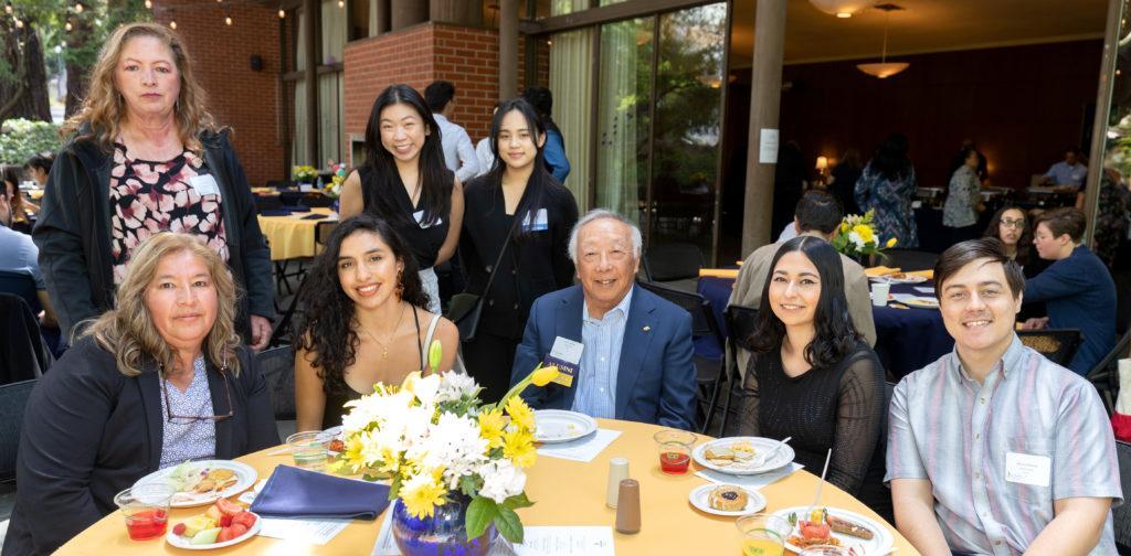 Art Wong ’63 with parents and scholars at the TAAP Senior Brunch
