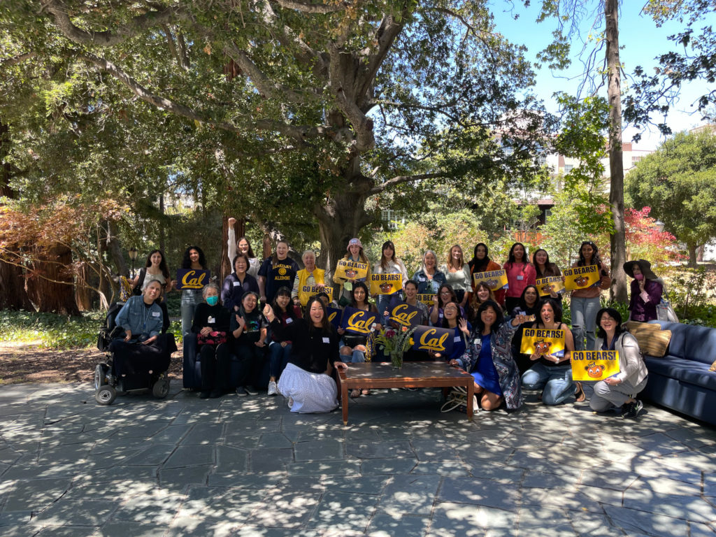 UC Berkeley students and Prytanean alumnae pose together at the 2022 Summer Welcome Party.