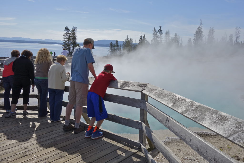 People looking at thermal pool