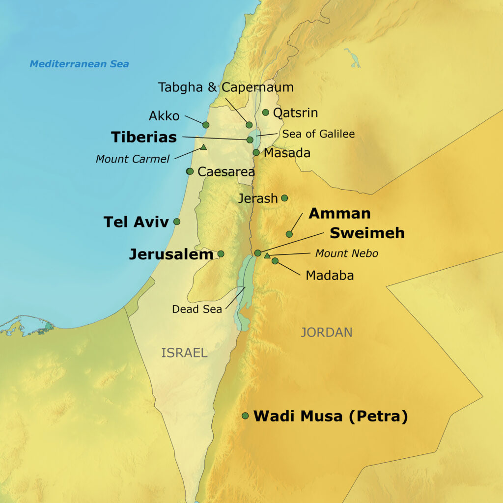 Israel & Jordan map