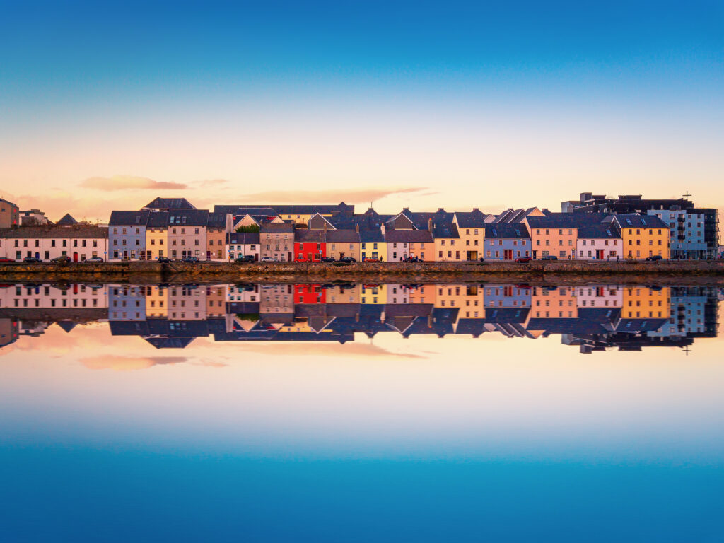 Panoramic sunset view over The Claddagh Galway