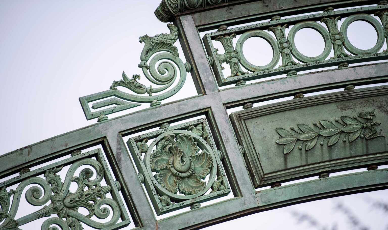 ironwork detail on sather gate