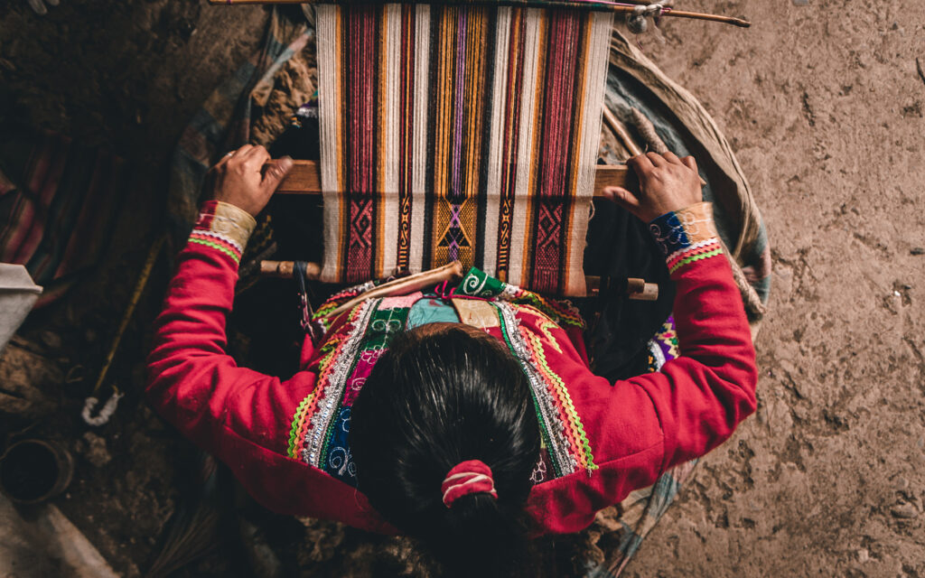 Andean woman working in Peru