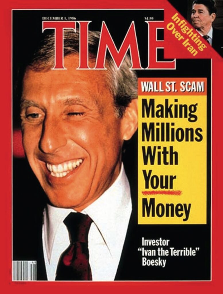 The cover of Time featuring Ivan Boesky