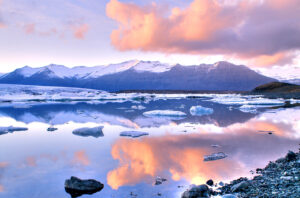 frozen lake in Iceland