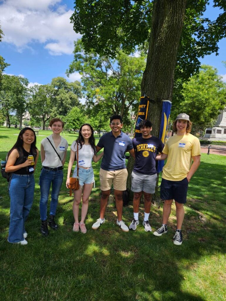 Students pose at the Cal Alumni Club of New England Summer Welcome Party. 