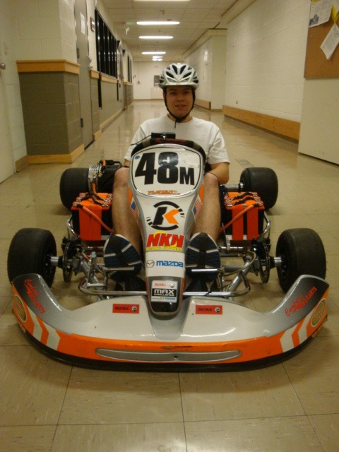 Toby Ricco on a go-kart during his freshman year. 