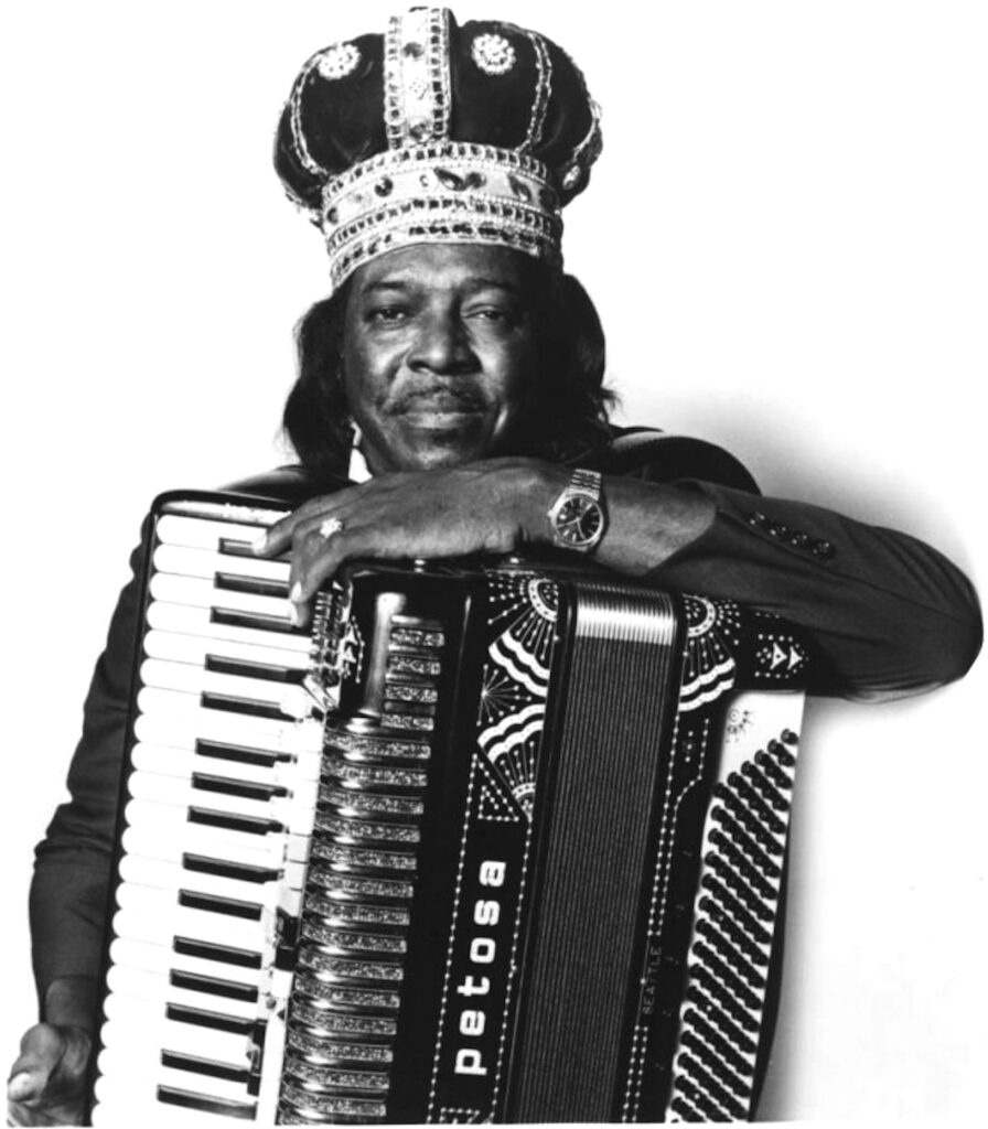 Clifton Chenier holding an accordion