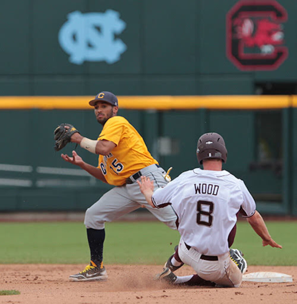 Semien catching a ball at Cal