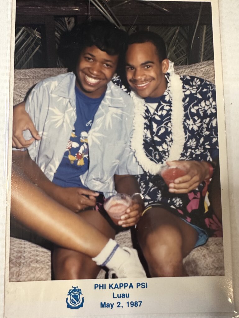 Roberts poses with a friend during her first year at Cal. 