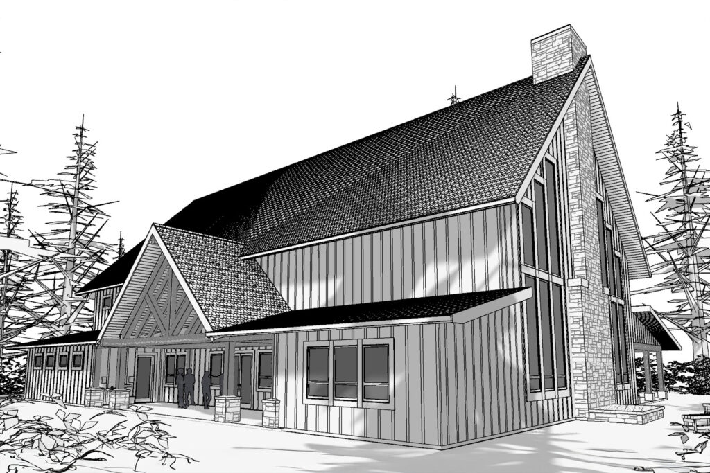 Rendering of new retreat center facility at the Lair.