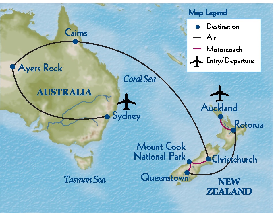 map of tour itinerary