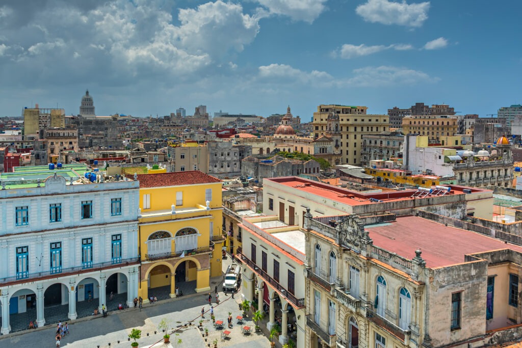 aerival view of buildings in Havana