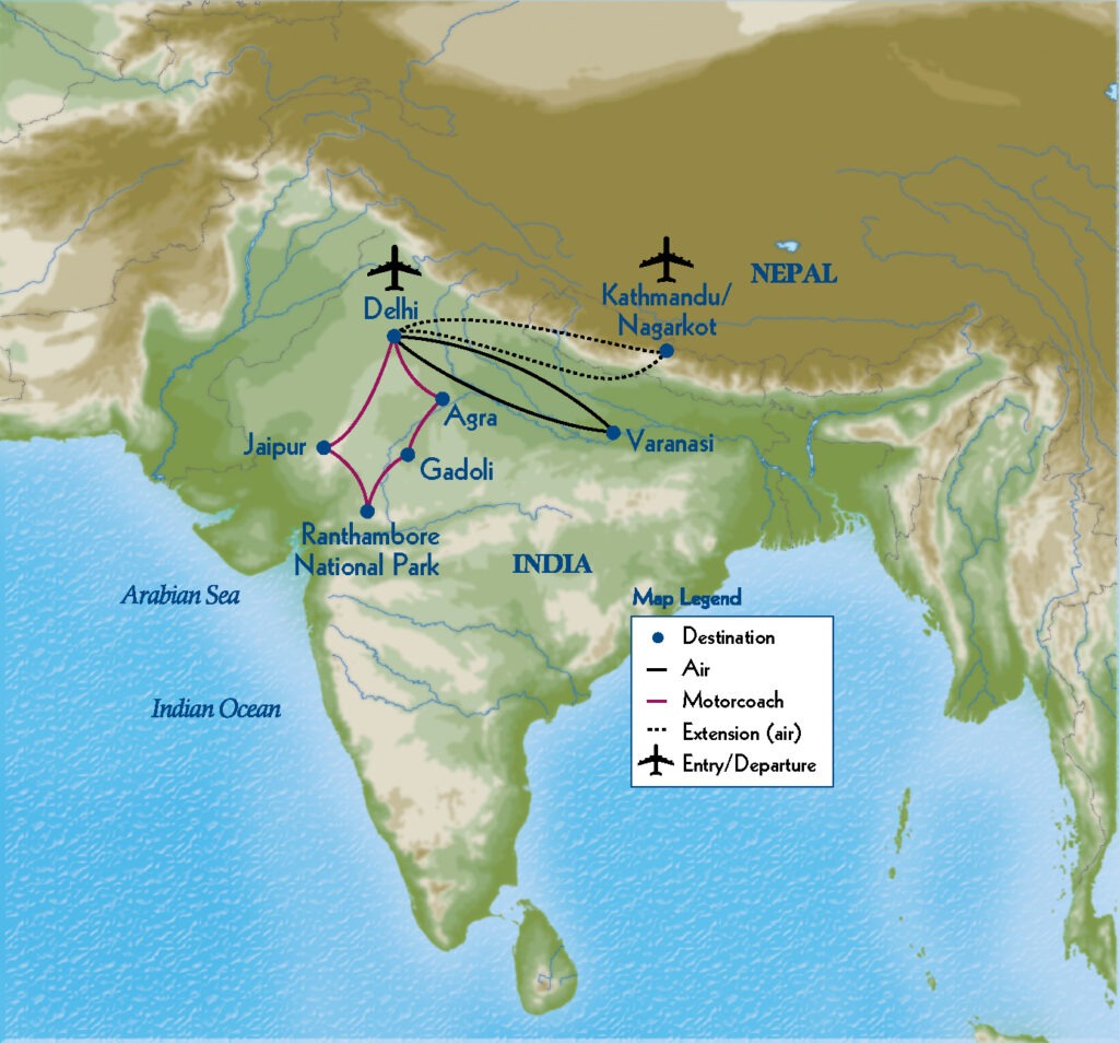 Map of itinerary route