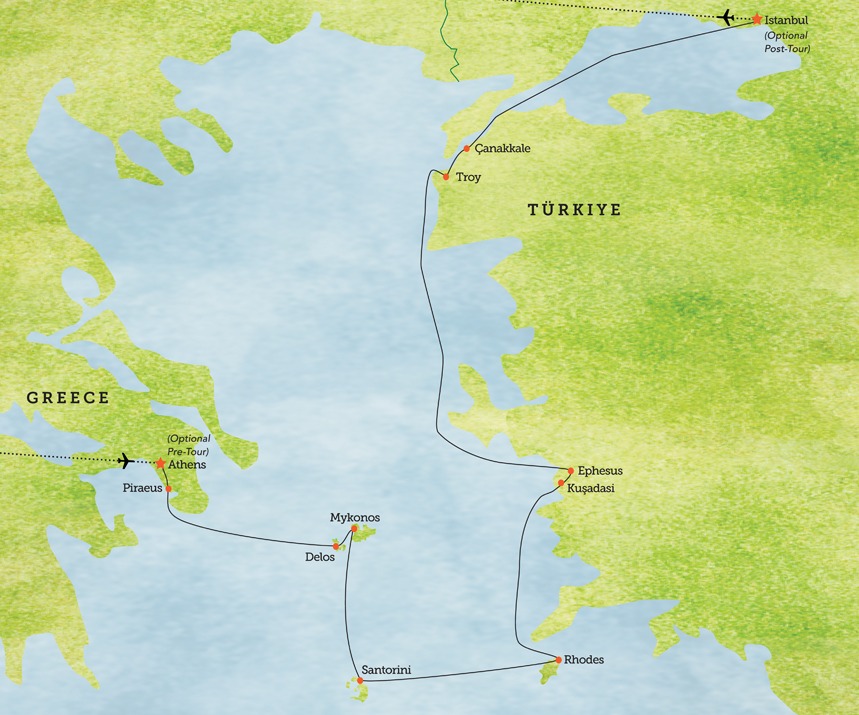 Map of itinerary route
