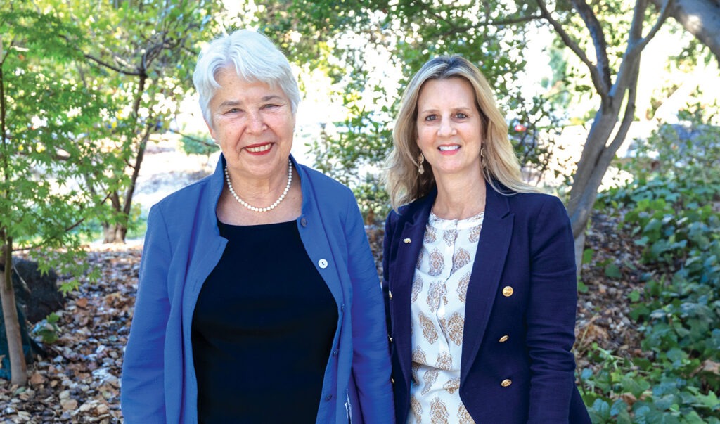 Chancellor Carol T. Christ and Executive Director Susie Cohen Crumpler at Alumni House in 2022