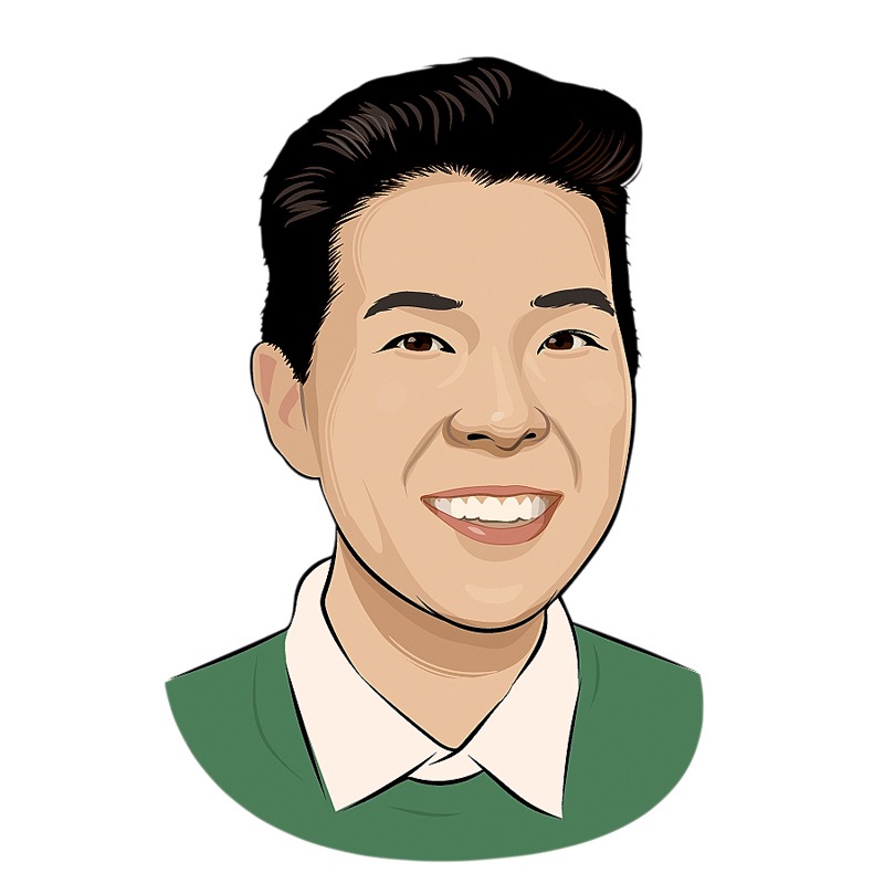 Illustrated headshot of Cal comedian Irene Tu