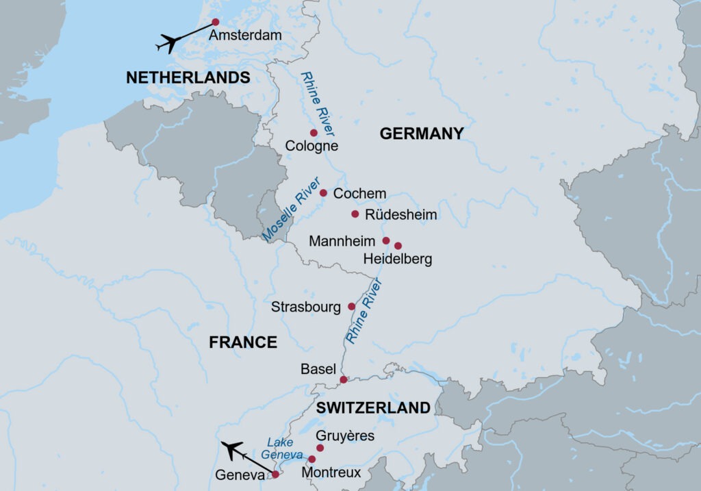 map of tour destinations