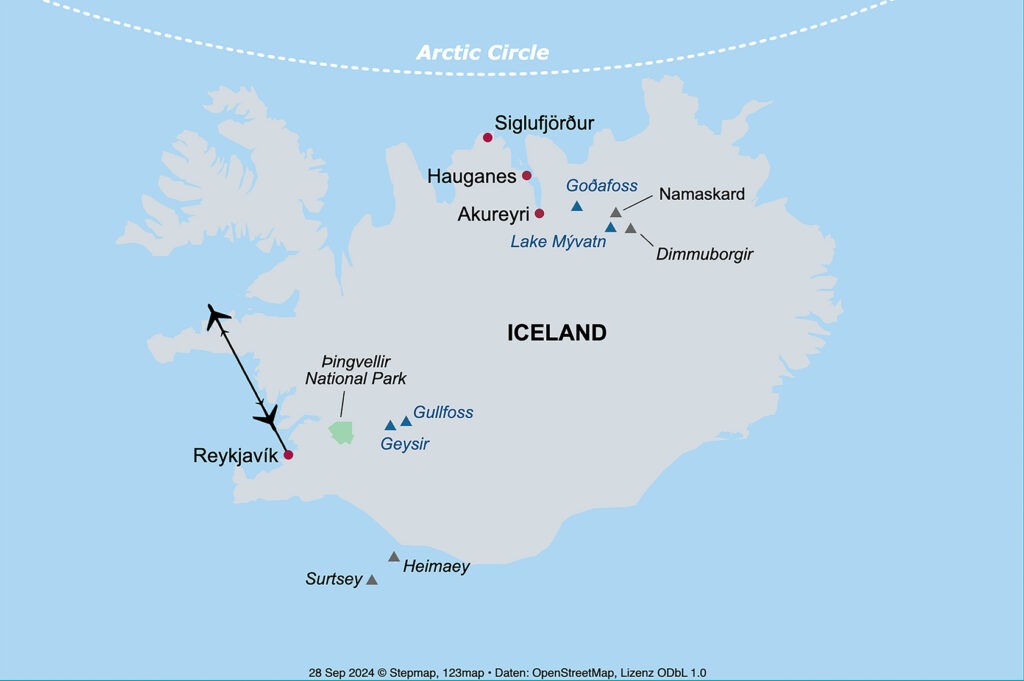map of tour destinations